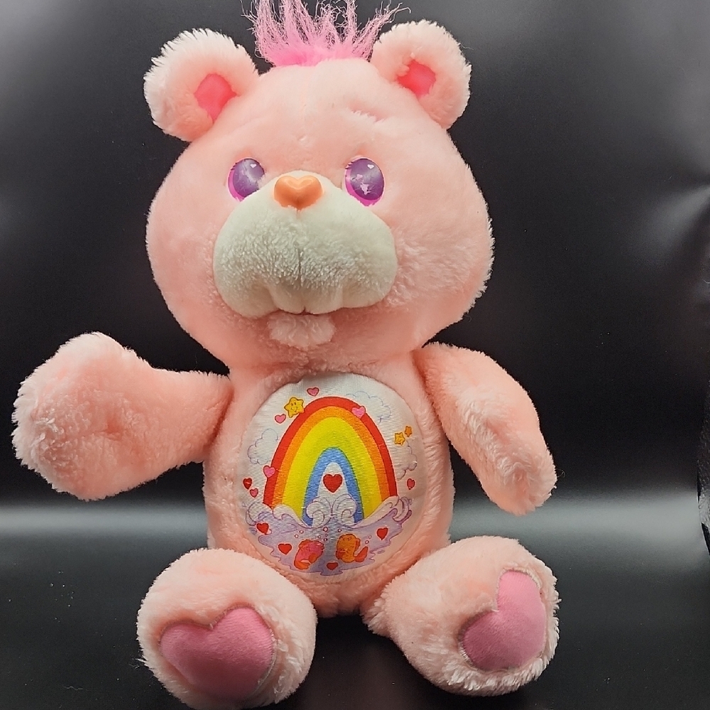 1991‎ Care Bear Pink Cheer Bear with Rainbow Design